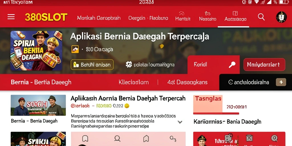 Antarmuka aplikasi 380SLOT yang menarik dan informatif.