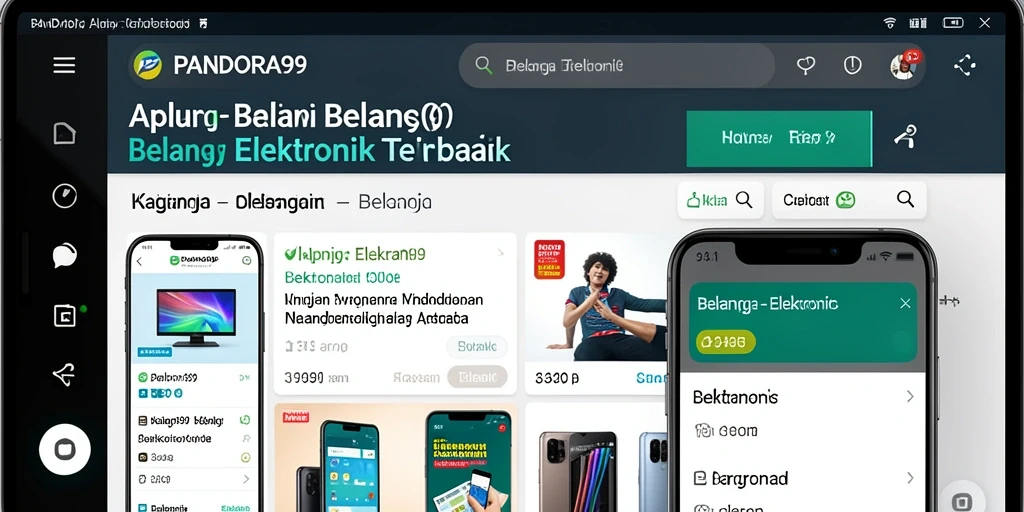 Antarmuka PANDORA99 yang modern dan responsif untuk belanja elektronik.