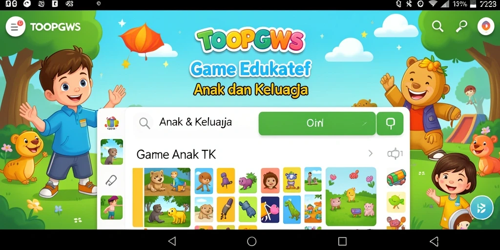 Antarmuka TOOPGWS yang cerah dan ramah anak.
