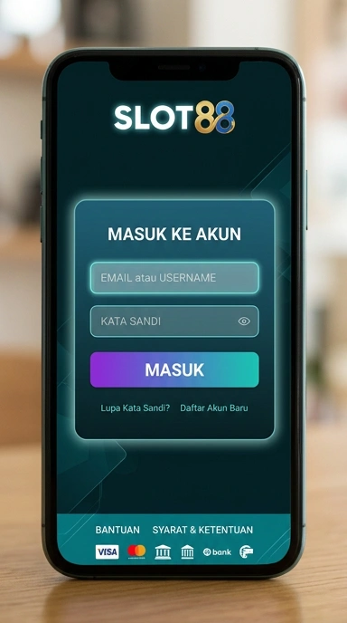 Tampilan halaman login slot88