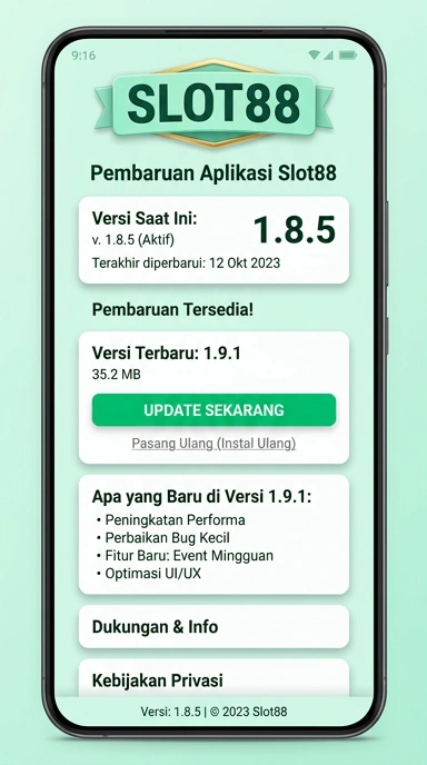 Tampilan riwayat versi slot88